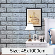 Mattoni grigio argento Creativo 3D Mattoni di pietra Decorazione Carta da parati Adesivi Camera da letto Soggiorno Parete Carta da parati impermeabile Rotolo, Dimensioni: 45 x 1000 cm, 3D silver grey brick