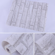 Mattoni bianchi Creativi 3D Mattoni di pietra Decorazione Carta da parati Adesivi Camera da letto Soggiorno Parete Carta da parati impermeabile Rotolo, Dimensioni: 45 x 1000 cm, White brick