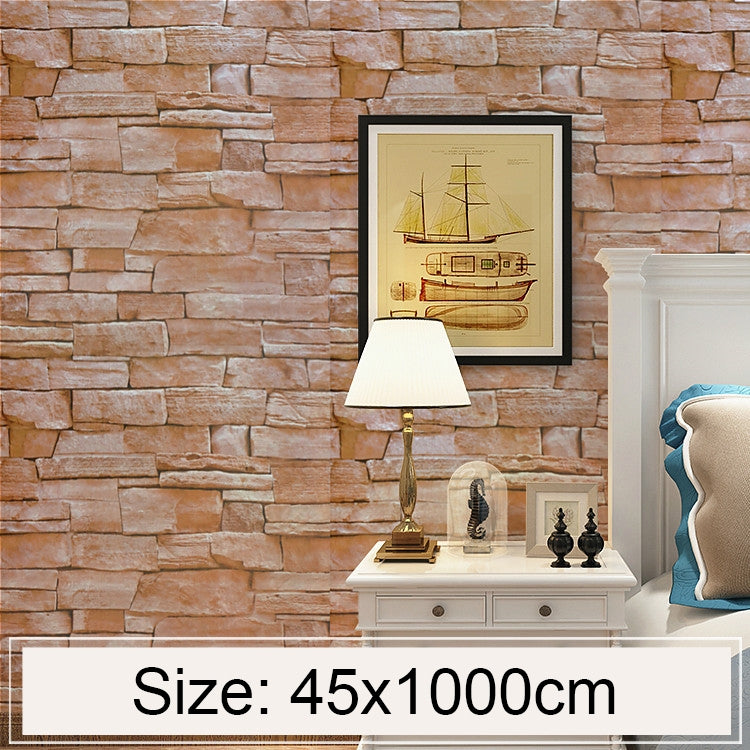 Ardesia Creativa 3D Pietra Decorazione di mattoni Carta da parati Adesivi Camera da letto Soggiorno Parete Carta da parati impermeabile Rotolo, Dimensioni: 45 x 1000 cm, Slate