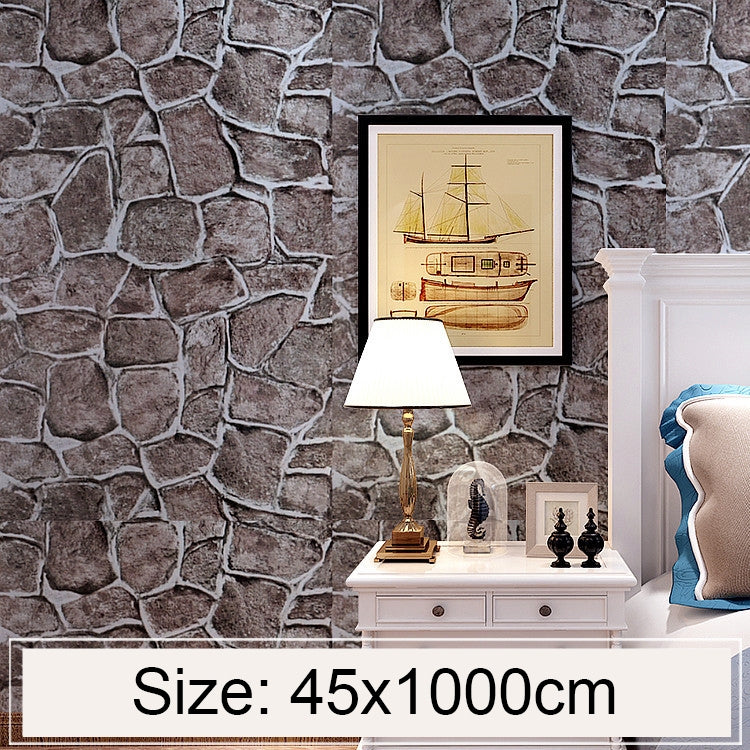 Fort Brick Creative 3D Stone Brick Decorazione Carta da parati Adesivi Camera da letto Soggiorno Parete Carta da parati impermeabile Rotolo, Dimensioni: 45 x 1000 cm, Fort brick