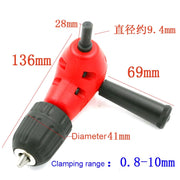Testa di commutazione regolabile Presa per trapano ad angolo retto con impugnatura triangolare, impugnatura circolare e gambo esagonale, Circular Handle and Hex Shank