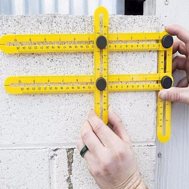 Strumento di layout del righello per la misurazione dell'angolo su quattro lati fai-da-te per tuttofare, costruttori, artigiani, Four-sided Angle Ruler