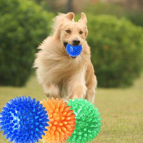 Giocattolo con suono per animali domestici Palla di riccio Golden Retriever Giocattolo per denti resistente ai morsi molari per animali di taglia grande, medio, diametro: 9 cm, consegna colore casuale, Medium, Diameter: 9cm