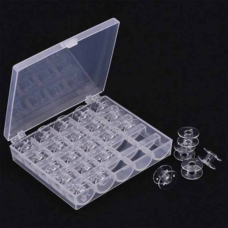 Scatola porta spola per bobina per macchina da cucire in plastica trasparente con 25 bobine