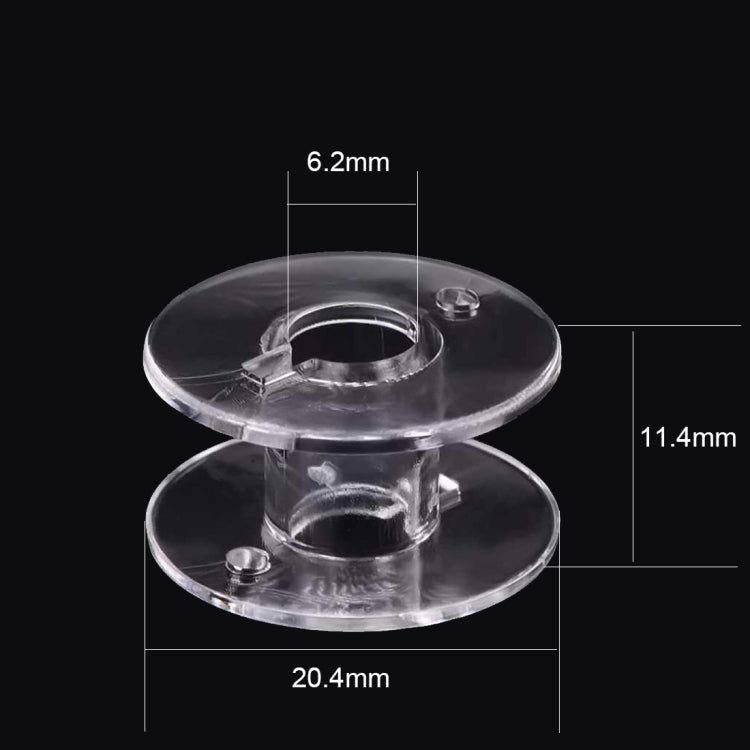 Scatola porta spola per bobina per macchina da cucire in plastica trasparente con 25 bobine