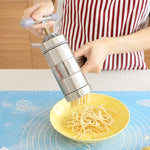Macchina per pasta manuale in acciaio inox con 5 modelli