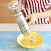 Macchina per pasta manuale in acciaio inossidabile per uso domestico Macchina per noodle a pressione manuale Macchina per noodle con 5 modelli, Pressure Noodle Maker