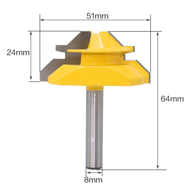 Lama tenone 45° gambo 1/4 x 2 per lavorazione legno
