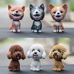 Scuotendo la testa Ornamenti per auto per cani Resine Adorabili regali di Capodanno per cani cartoni animati con nastro biadesivo, Pomeranian Cartoon Dog, Inu Cartoon Dog, Bulldog Cartoon Dog, Husky Dog Cartoon Dog, Corgi Dog Cartoon Dog               ...