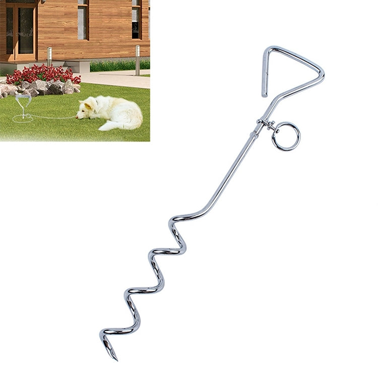 Palo da campeggio esterno a palo fisso con rotazione di 360 gradi per cani in acciaio inossidabile, dimensioni: 42 cm * 8 mm, Size:42cm*8mm