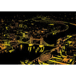Città luminosa Disegno fai-da-te Immagine Pittura murale Gratta e vinci Golden Night View Paint Arts Paper Dipinto a mano Decorazione domestica Regali creativi fatti a mano, Dimensioni: 41 * 28,7 cm, Panorama London, Panorama Paris, Dubai
