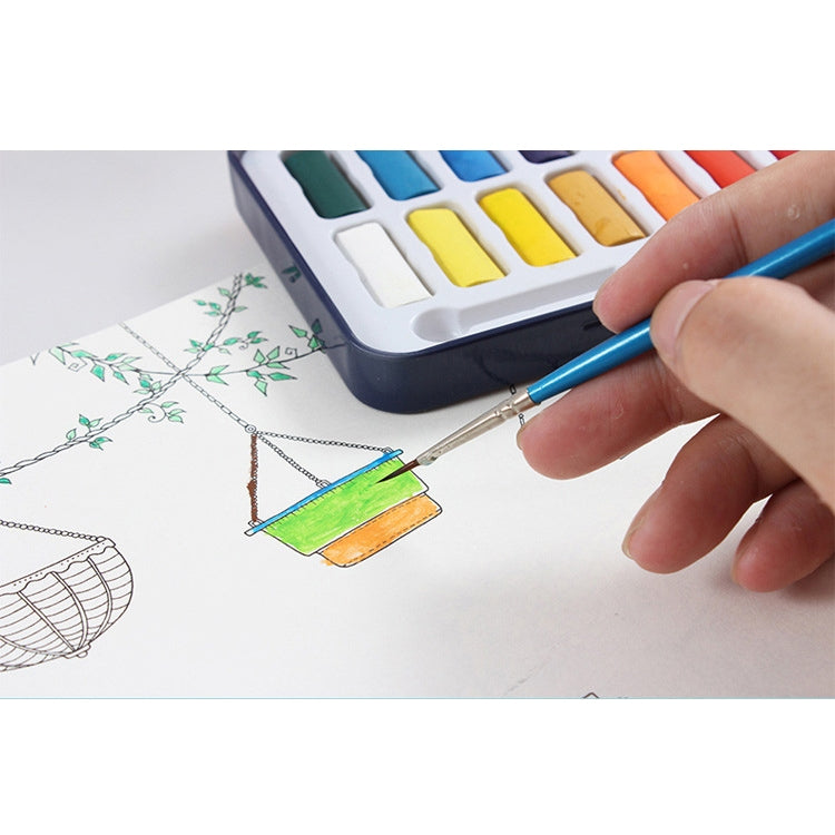 Set di colori ad acquerello solido in scatola di ferro portatile da 12 colori per cancelleria per pittura ad acquarello per studenti di scuola di artisti, 12 Colors