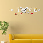 Adesivo da parete fai da te con specchio acrilico creativo LOVE Clock, LOVE Clock Acrylic Mirror (Black), LOVE Clock Acrylic Mirror (Gold), LOVE Clock Acrylic Mirror (Silver)