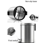 Pattumiera a pedale coperta in acciaio inox 7L