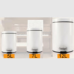Pattumiera a pedale coperta in acciaio inox 7L
