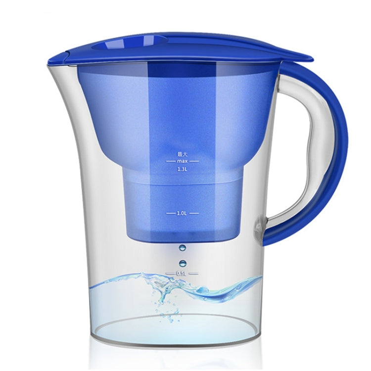 Bottiglia di acqua fredda con filtro a carbone attivo portatile da cucina domestica da 1,3 litri, 1.3L (Blue), 1.3L (Purple)