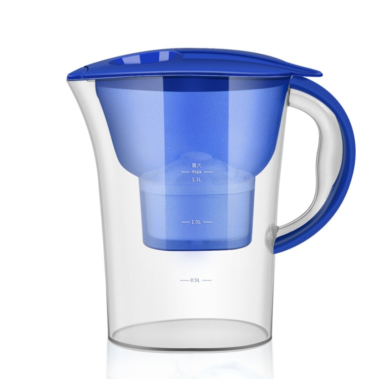 Bottiglia di acqua fredda con filtro a carbone attivo portatile da cucina domestica da 1,3 litri, 1.3L (Blue), 1.3L (Purple)