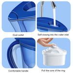Bottiglia di acqua fredda con filtro a carbone attivo portatile da cucina domestica da 1,3 litri, 1.3L (Blue), 1.3L (Purple)