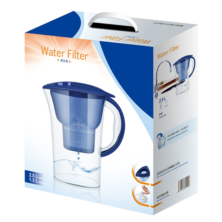 Bottiglia di acqua fredda con filtro a carbone attivo portatile da cucina domestica da 1,3 litri, 1.3L (Blue), 1.3L (Purple)