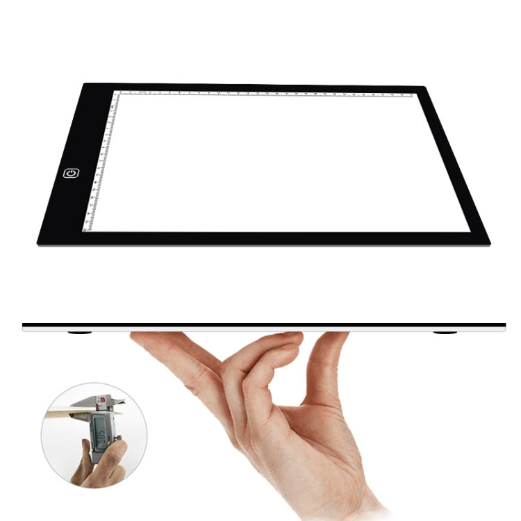 Lavagna acrilica LED dimmerabile A4 con cavo USB e alimentatore