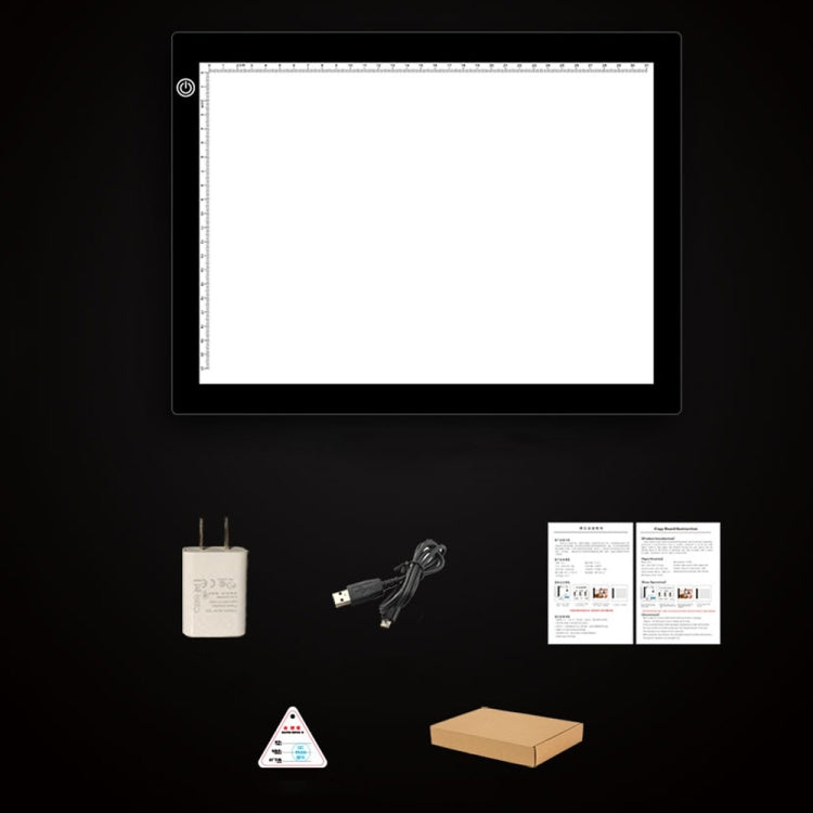 Formato A4 5W 5V LED Lavagna acrilica dimmerabile a tre livelli di luminosità per blocco schizzi di disegni anime, con cavo e spina USB, dimensioni: 220x330x5 mm, Three-speed dimming