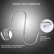 Gancio metallico multifunzionale in acciaio inossidabile a forma di S da 3 mm, lunghezza: 7 cm, 7cm