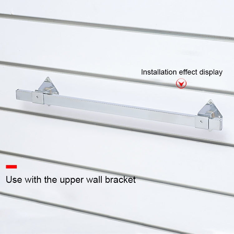 Staffa per gancio per barra trasversale quadrata elettrolitica per display per scaffali da supermercato 15x30 mm, lunghezza: 1 m, Crossbar Hook