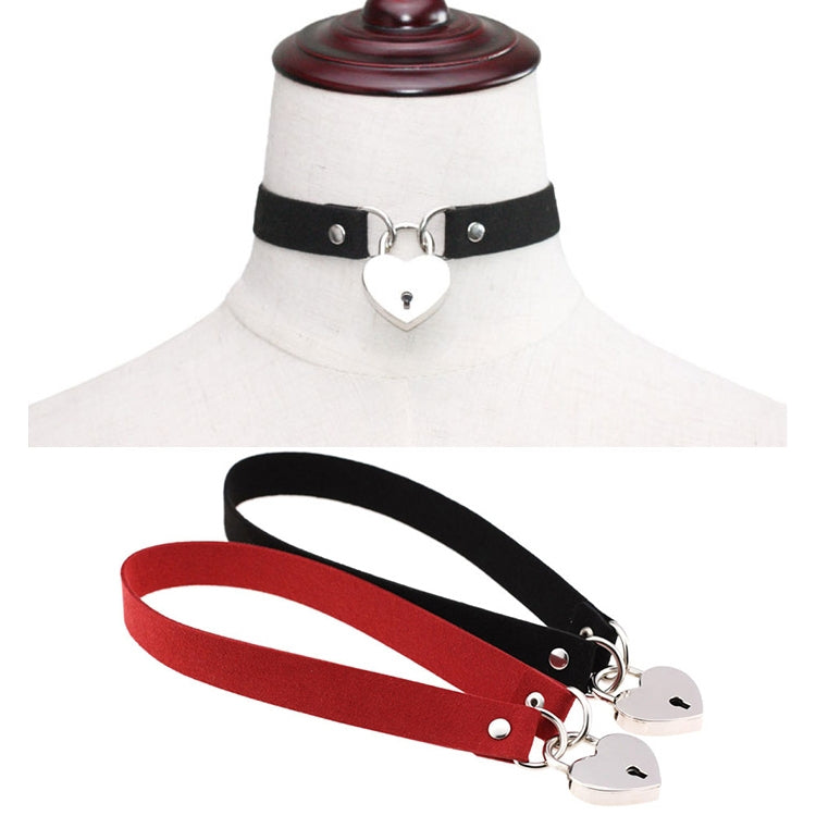 Collare sexy per collana in flanella con chiusura ad amore in stile punk semplice, consegna casuale dei colori, XSXQ