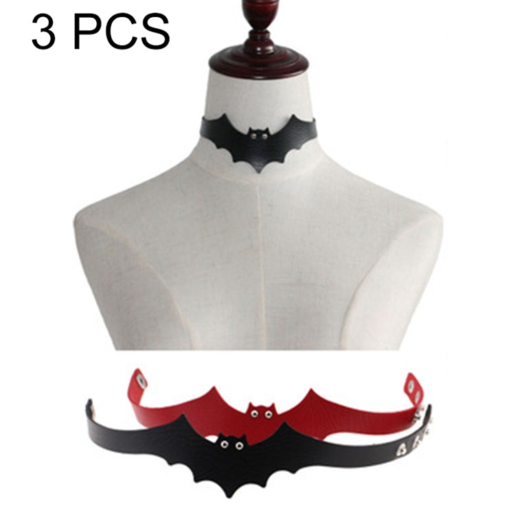 Collare in pelle stile pipistrello 3 pezzi colore casuale