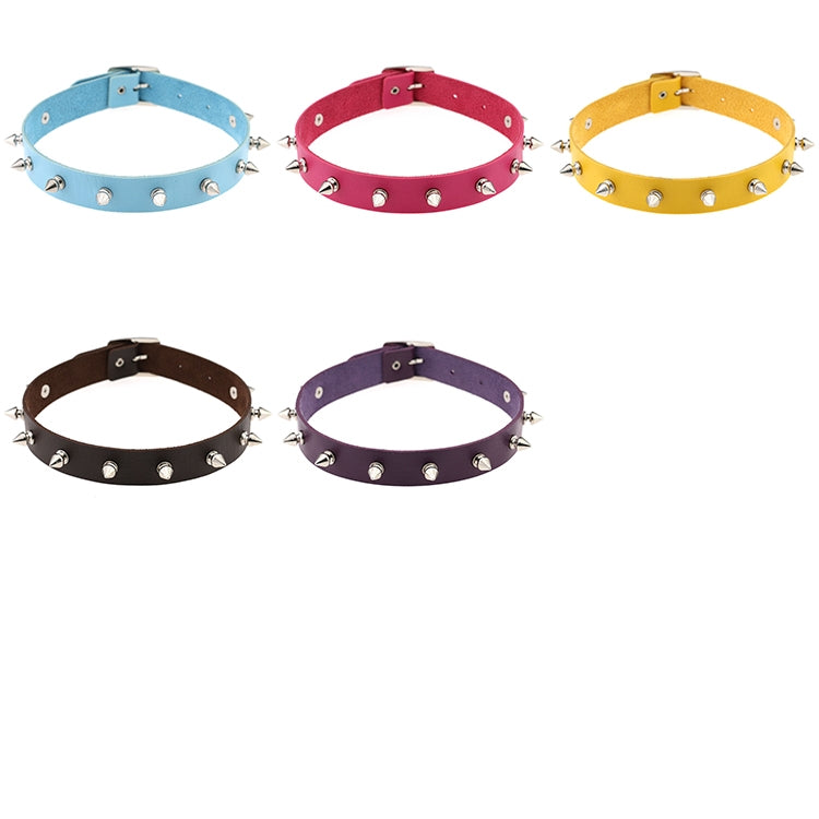 Collare per collana con rivetti in pelle rock, stile punk, moda, danza di strada, consegna colore casuale, JDXQ