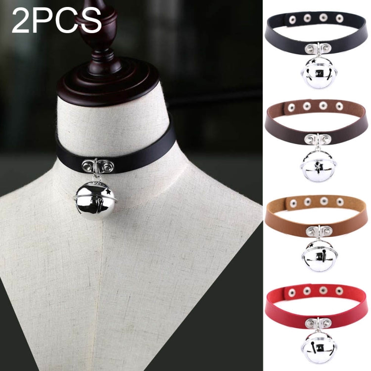 2 pezzi collana con ciondolo a forma di campana in pelle stile punk giapponese rock, collana con collo a clavicola femminile, consegna colore casuale, LD01