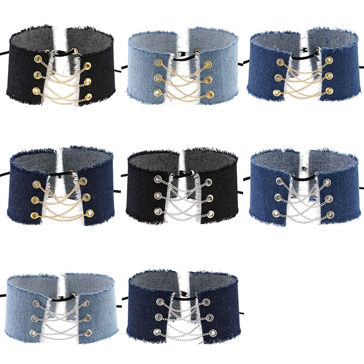 2 pezzi personalità retrò europea e americana bava stile punk cowboy gotico collana collare clavicola moda, consegna colore casuale, NZXL04