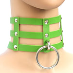 Collana con colletto in pelle con gabbia a 3 file a mano con rivetti gotici punk alla moda Harajuku, (Dark Blue+Yellow+Green), Black, Coffee, 黑+红+黄, DHXQ, Pink, (Green), (White+Dark Blue+Red), (Gold), (Red+White+Green), (Red+White+Red), (Magenta)      ...