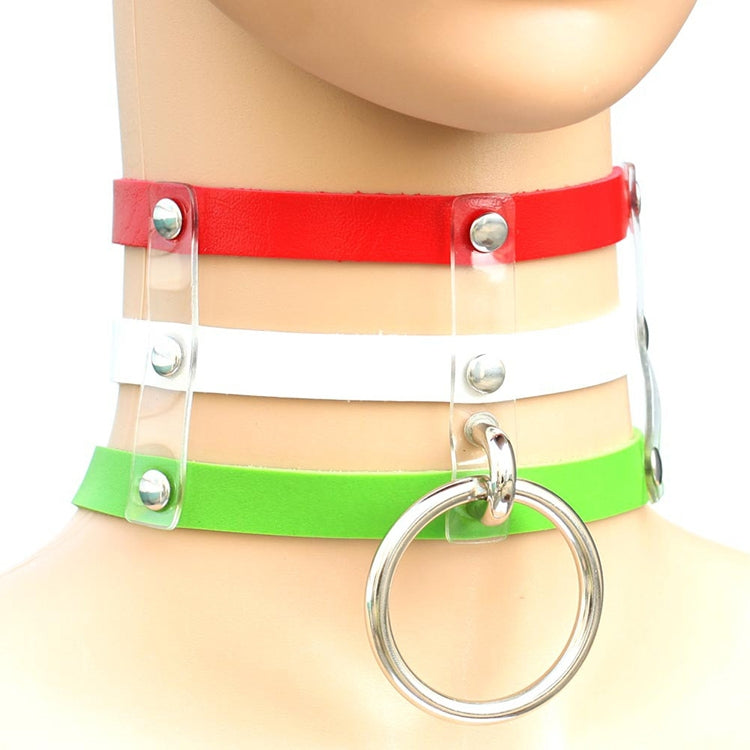 Collana con colletto in pelle con gabbia a 3 file a mano con rivetti gotici punk alla moda Harajuku, (Dark Blue+Yellow+Green), Black, Coffee, 黑+红+黄, DHXQ, Pink, (Green), (White+Dark Blue+Red), (Gold), (Red+White+Green), (Red+White+Red), (Magenta)      ...