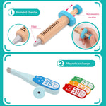 Set di borse giocattolo per bambini in legno per apprendimento precoce puzzle medico gioco di ruolo, Doctor Role Playing Game Set