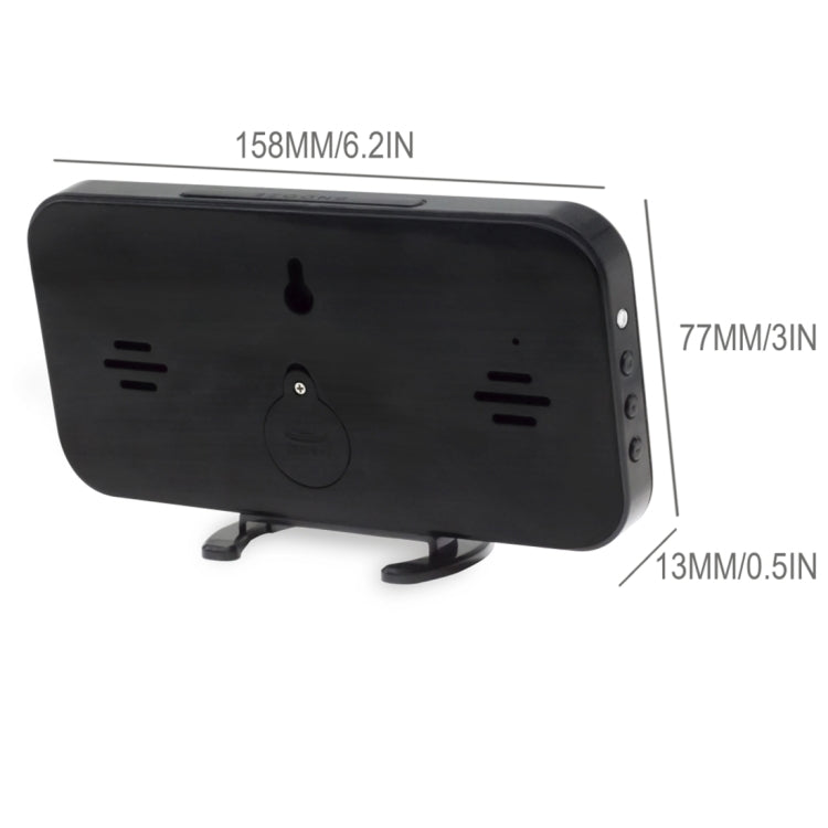 Sveglia multifunzione con display LED riflettente a specchio creativo con funzione snooze e 2 porte di ricarica USB