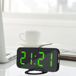 Sveglia multifunzione con display LED riflettente a specchio creativo con funzione snooze e 2 porte di ricarica USB