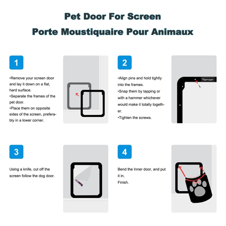 Porta per animali domestici con serratura automatica 42x37 cm
