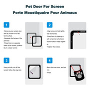 Modello di impronta di animale domestico Serratura automatica per cani / Cancello con serratura Finestra con patta sicura per gatti Porta per animali domestici, dimensioni: 42x37 cm, 42x37cm