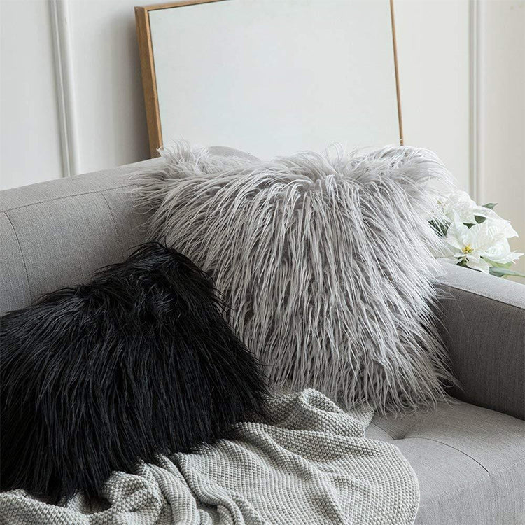 Fodera per cuscino in peluche lunga in velluto Fodera in pelo popolare quadrata per la decorazione della camera da letto della casa, dimensioni: 45 x 45 cm