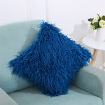 Fodera per cuscino in peluche lunga in velluto Fodera in pelo popolare quadrata per la decorazione della camera da letto della casa, dimensioni: 45 x 45 cm