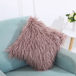 Fodera per cuscino in peluche lunga in velluto Fodera in pelo popolare quadrata per la decorazione della camera da letto della casa, dimensioni: 45 x 45 cm