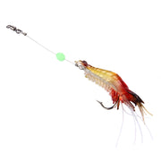 Esche da pesca a forma di gamberetti luminosi Esche da pesca artificiali con gancio, Lunghezza: 7 cm, Yellow Red