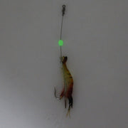 Esche da pesca a forma di gamberetti luminosi Esche da pesca artificiali con gancio, Lunghezza: 7 cm, Yellow Red