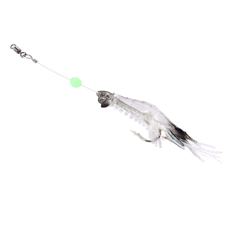 Esche da pesca a forma di gamberetti luminosi Esche da pesca artificiali con gancio, Lunghezza: 7 cm, White Black