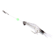 Esche da pesca a forma di gamberetti luminosi Esche da pesca artificiali con gancio, Lunghezza: 7 cm, White Black