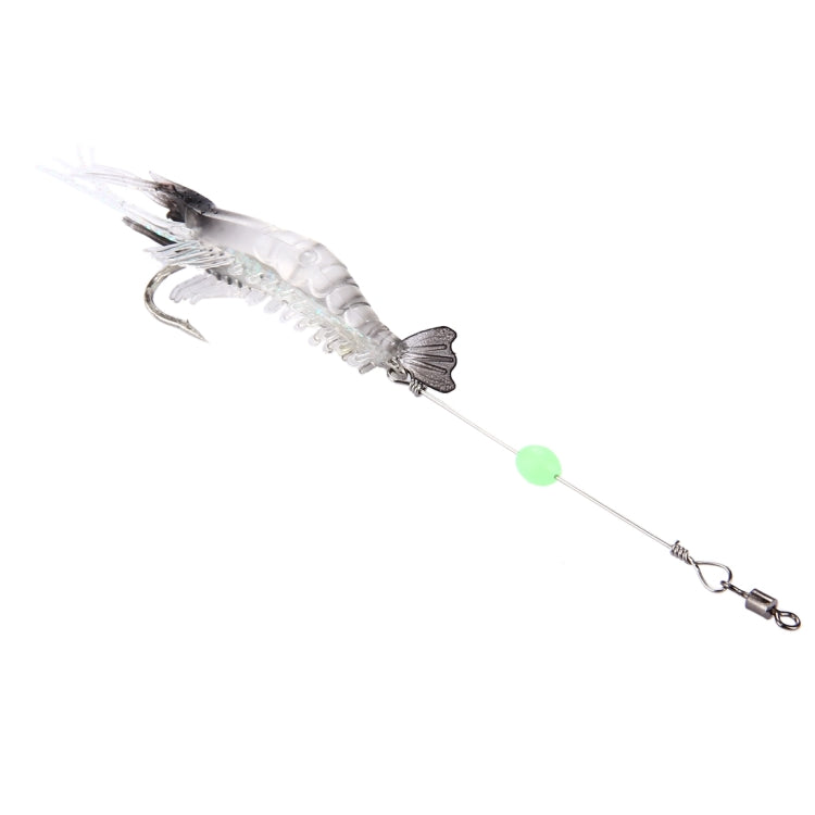 Esche da pesca a forma di gamberetti luminosi Esche da pesca artificiali con gancio, Lunghezza: 7 cm, White Black