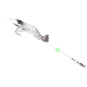 Esche da pesca a forma di gamberetti luminosi Esche da pesca artificiali con gancio, Lunghezza: 7 cm, White Black