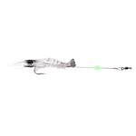 Esche da pesca a forma di gamberetti luminosi Esche da pesca artificiali con gancio, Lunghezza: 7 cm, White Black