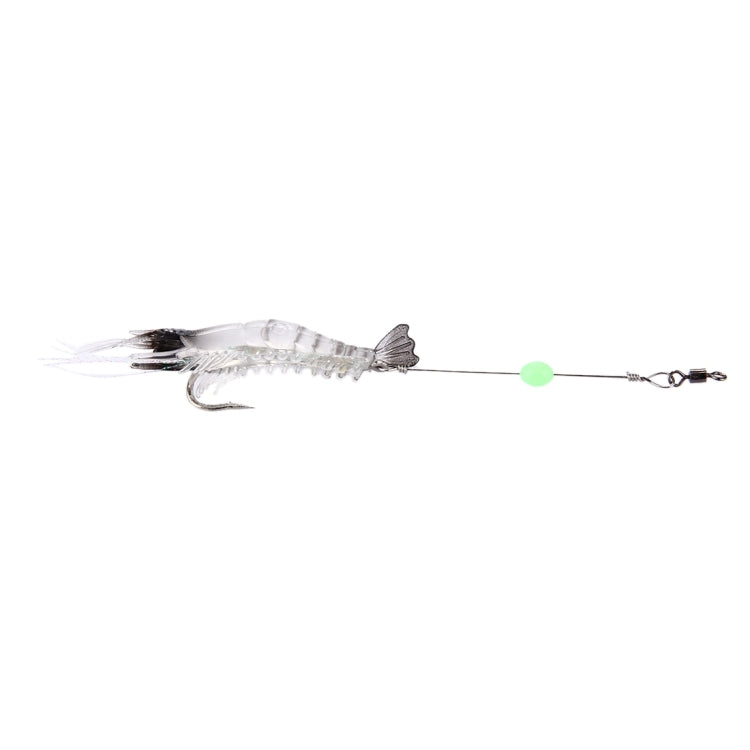 Esche da pesca a forma di gamberetti luminosi Esche da pesca artificiali con gancio, Lunghezza: 7 cm, White Black